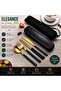 Cutlery Set – Black & Gold Knife | Spoon | Fork | Chopsticks | 4-in-1 Stainless Steel with Box - 2