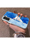 Samsung Galaxy S21 Fe Compatible Cute White Cat Pattern Acrylic Back Silicone Edge Phone Case - 4