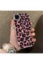 Realme C15/C25/C25S Compatible Pink Back Black Leopard Pattern Acrylic Back Silicone Edge Phone Case - 2