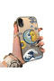 iPhone Xr Compatible Sun-Moon Eye and Wave Butterfly Pattern Acrylic Back Silicone Edge Phone Case