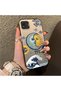 Realme C20/C20A Compatible Sun-Moon Eye and Wave Butterfly Pattern Acrylic Back Silicone Edge Phone Case - 2
