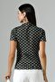 Women's Micro Digital Polka Dot Blouse with Tie Detail - 8