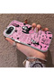 iPhone 16E Compatible Pink Horror Movie Mask Patterned Acrylic Back Silicone Edge Phone Case - 3