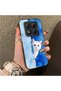 Cute White Cat Pattern Acrylic Back Silicone Edge Phone Case for Xiaomi Redmi Note 14 Pro 4G/5G Compatible - 3