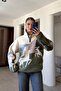 Premium Deer Patterned Fleece - Khaki - 6