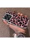 Xiaomi Mi 14t Pro Compatible Pink Back Black Leopard Pattern Acrylic Back Silicone Edge Phone Case - 3