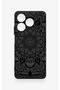 Realme C63 Compatible Black and White Mandala Patterned Silicone Case - 2