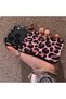 iPhone 17 Pro Max Compatible Pink Back Black Leopard Pattern Acrylic Back Silicone Edge Phone Case - 3