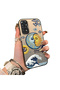 Xiaomi Redmi Note 11/Note 11S Compatible Sun-Moon Eye and Wave Butterfly Pattern Acrylic Back Silicone Edge Phone Case