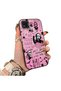 Xiaomi Poco C31 Compatible Pink Horror Movie Mask Patterned Acrylic Back Silicone Edge Phone Case