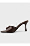 Women's Summer 8cm Thin Heeled Slippers - 230 3173 - Brown Patent Leather - 3