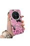 Vivo X200 Pro Compatible Pink Horror Movie Mask Patterned Acrylic Back Silicone Edge Phone Case
