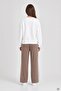 Brown Girls' Striped Sweatshirt Wide-Leg Sweatpants Set 24682 - 4