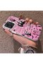 For Xiaomi Redmi 12 4G/5G Compatible Pink Horror Movie Mask Patterned Acrylic Back Silicone Edge Phone Case - 4