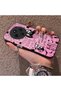 Xiaomi Redmi 14C 4G/5G Compatible Pink Horror Movie Mask Patterned Acrylic Back Silicone Edge Phone Case - 3