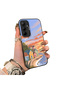 Samsung Galaxy A35 Compatible Sunset Beach Scenery Printed Acrylic Back Silicone Edge Phone Case