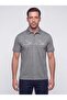 Black Micro Patterned Regular Fit Men's Polo Neck T-Shirt