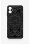 Samsung A06 Compatible Black and White Mandala Patterned Silicone Case - 2