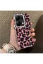 For Xiaomi Poco M6 Pro 4g Compatible Pink Back Black Leopard Pattern Acrylic Back Silicone Edge Phone Case - 2