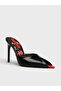 Women's summer 11cm thin heeled slippers - 574 0642-26 - black patent leather - 2