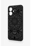 Tecno Spark Go 2 Compatible Black and White Mandala Pattern Silicone Case - 4