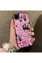 Realme C15/C25/C25S Compatible Pink Horror Movie Mask Patterned Acrylic Back Silicone Edge Phone Case - 2