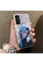 Samsung Galaxy A15 4G/5G Compatible Blue Haired Anime Girl Patterned Acrylic Back Silicone Edge Phone Case - 2