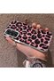 Samsung Galaxy A34 Compatible Pink Back Black Leopard Pattern Acrylic Back Silicone Edge Phone Case - 3