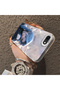 iPhone 7/8/Se 2020 2022 Compatible Blue Haired Anime Girl Patterned Acrylic Back Silicone Edge Phone Case - 5