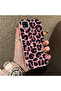 Xiaomi Poco C31 Compatible Pink Back Black Leopard Pattern Acrylic Back Silicone Edge Phone Case - 2