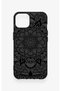 iPhone 14 Compatible Black and White Mandala Pattern Silicone Case - 2