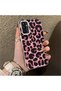 Samsung Galaxy M23/M13 Compatible Pink Back Black Leopard Pattern Acrylic Back Silicone Edge Phone Case - 2