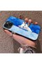 Cute White Cat Pattern Acrylic Back Silicone Edge Phone Case Compatible with iPhone 14 Plus/15 Plus - 3