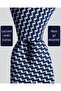 Blue Gray Patterned Navy Blue Tie – 8 cm Wide - 2