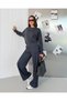Women's Oversize Bat Sleeve Blouse and Wide Leg Pants Two-Piece Set - 6