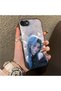 iPhone 7/8/Se 2020 2022 Compatible Blue Haired Anime Girl Patterned Acrylic Back Silicone Edge Phone Case - 3
