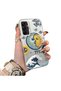 Samsung Galaxy A15 4G/5G Compatible Sun-Moon Eye and Wave Butterfly Pattern Acrylic Back Silicone Edge Phone Case