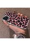 iPhone 14 Pro Max Compatible Pink Back Black Leopard Pattern Acrylic Back Silicone Edge Phone Case - 3