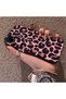 Realme C15/C25/C25S Compatible Pink Back Black Leopard Pattern Acrylic Back Silicone Edge Phone Case - 3
