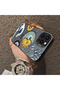 iPhone 15 Pro Max Compatible Sun-Moon Eye and Wave Butterfly Pattern Acrylic Back Silicone Edge Phone Case - 5