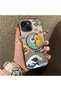 iPhone 14 Plus/15 Plus Compatible Sun-Moon Eye and Wave Butterfly Pattern Acrylic Back Silicone Edge Phone Case - 2