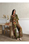 Women's colorful ethnic patterned shirt and pants two-piece viscose set - 3