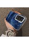 Vivo Y31/Y21D Compatible Navy Blue Watercolor Mountain-Star Art Pattern Acrylic Back Silicone Edge Phone Case - 4