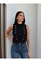 Gold Buttoned Vest Blouse