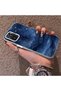 Xiaomi Poco M5S Compatible Navy Blue Watercolor Mountain-Star Art Pattern Acrylic Back Silicone Edge Phone Case - 3