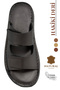 Genuine Leather Men's Slippers - Genuine Leather Men's Slippers with Soft Thick Soles C Black - 2