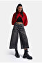 Women's Smoked 4W6-13 Culotte Fit Cherry Embroidery Detailed Design Denim Jean - 6