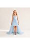 Girl's Satin Front Short Back Long Evening Dress 1-5 Years Old