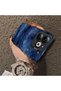 Tecno Spark 20 Compatible Navy Blue Watercolor Mountain-Star Art Pattern Acrylic Back Silicone Edge Phone Case - 4
