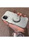 iPhone 12/12 Pro Compatible Silver Carved Moon and Star Pattern Non-Transparent Acrylic Back Silicone Edge Case - 3